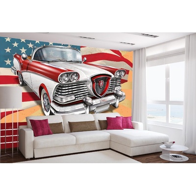 DIMEX ART Самозалепваща се флизелинова фототапета ретро плакат оклахома 375 x 250 см