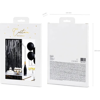 Image 1 of PartyDeco Парти завеса - Черна 90 х 250 см