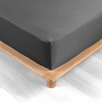 douceur d'intérieur Antracitová napínacia plachta z bavlneného perkálu Percaline 90x190