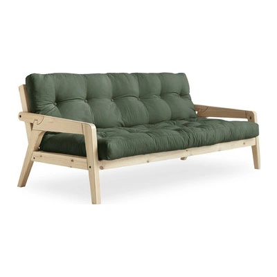Sofa GRAB by Karup 100*200 cm natural + futon olive green 756