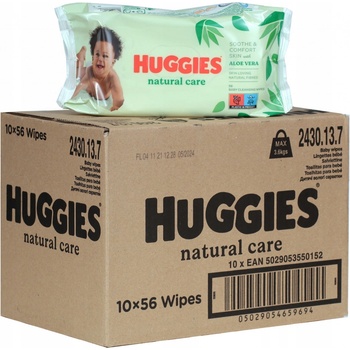 Huggies Pure vlhčené ubrousky 10 x 56 ks