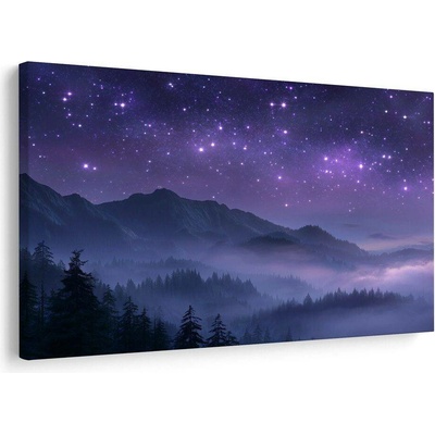 Obraz hvězdná noc nad horami - 60x40
