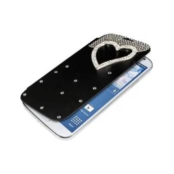 Image 1 of kwmobile Флип кейс с дизайн сърце за Samsung Galaxy S4 - черен