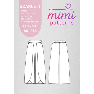 Sada střihů na kalhoty s rozparkem Scarlett (dámské + dětské) | MIMI patterns - Česky – Zboží Dáma
