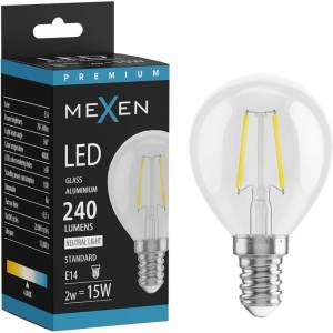 Mexen Vintis Филаментна LED крушка E14, G45, 2W, Неутрална - 4000K, 240 lm, прозрачна (L156-E14-0240-00)