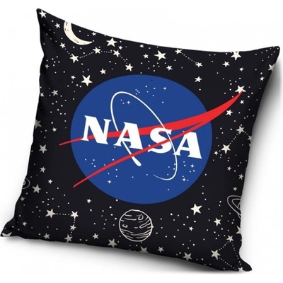 Carbotex Vankúš NASA s logom Americkej vládnej agentúry pre pre letectvo a kozmonautiku motív čierny vesmír 40x40