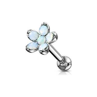 Šperky4U cartilage piercing do ucha kytička CP1040-WH