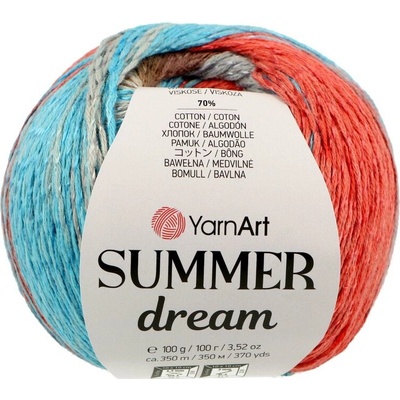 YarnArt Summer Dream 4311 modrá s lososovou