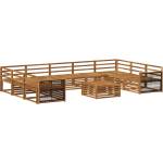 vidaXL Комплект дивани за открито 10 бр. Натурално (3383862)