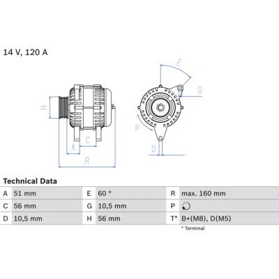 Alternátor BOSCH 0 986 039 250