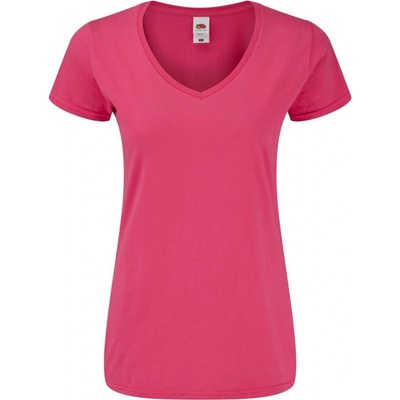 Fruit of the Loom Lady-Fit Iconic 150 V-Neck T COT-16144431000 Fuchsia
