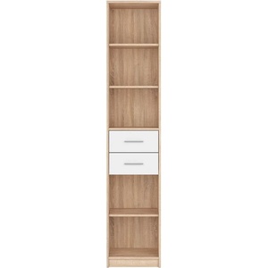 Black Red White Етажерка Nepo REG2S/40, Бял / Дъб сонома
