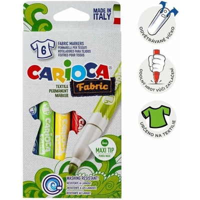 Carioca fixy na textil 6 barev maxi