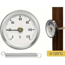 MALGORANI SITEM Příložný bimetalový teploměr d63mm s pružinou, 0-120°C TC63