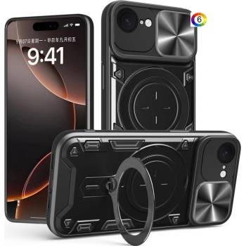 Apple iPhone 16e Удароустойчив CD Texture Sliding /Camshield Magnetic Holder Калъф и Протектор