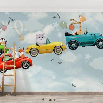 Image 1 of Decono Детски Фототапет Животни в Колички