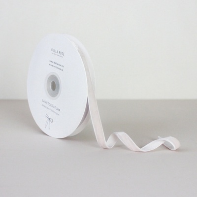 Bella Rose Sametová stuha 1 cm – Taupe (10 m), béžová barva, textil – Zboží Dáma