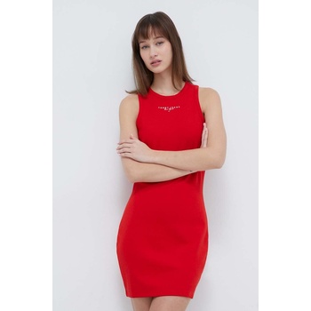 Tommy Hilfiger Рокля Tommy Jeans в червено къса с кройка по тялото DW0DW17934 (DW0DW17934)