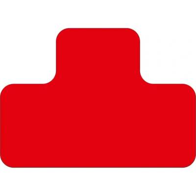 Samolepicí značení umístění palet WT-7110, tvar ''T'' – polykarbonát, červená, 125×175×75 mm, balení 25 ks