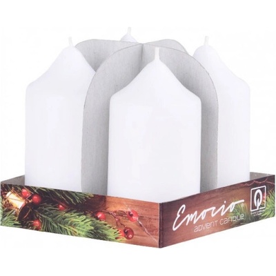Emocio adventní válec bílá 4 x 80 mm 4 ks