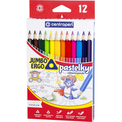 Centropen pastelky 9522 Jumbo trojhranné 12 ks