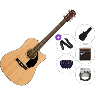 Fender CD-60SCE Dreadnought WN Deluxe SET Natural Електро-акустична китара Дреднаут