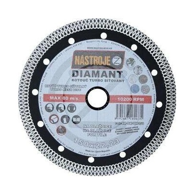 Nástroje cz Diamantový kotouč síťovaný 180 x 1,6 x 22,2 mm IM-DK-TM180