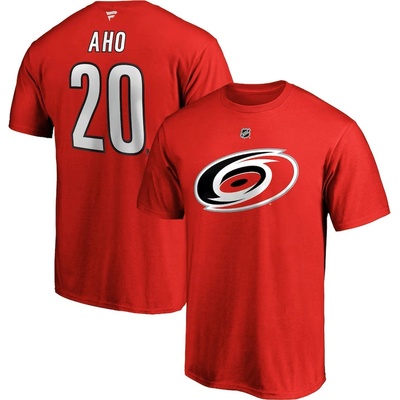Fanatics pánské tričko Sebastian Aho #20 Carolina Hurricanes Authentic Stack Name & Number