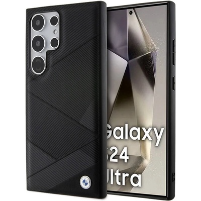 BMW Signature Leather Metal Logo Hard Case - кожен кейс (естествена кожа) за Samsung Galaxy S24 Ultra (черен)