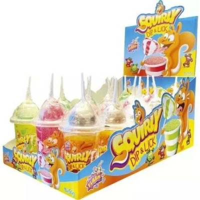 Alex lízátko squirly dip & lick with powder fruits 15 x 50 g