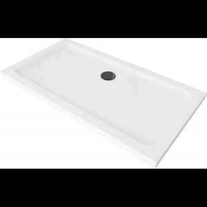 Mexen Flat правоъгълна душ корито slim 120 x 70 см, бял, черен сифон - 40107012B (40107012B)