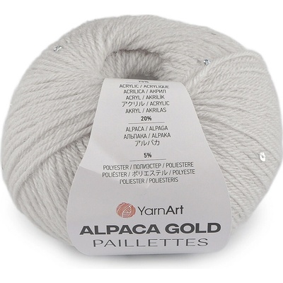 Stoklasa Pletací příze Alpaca Gold s flitry 50 g Balení: 1 ks, Varianta: 6 (9303) šedá nejsvětlejší 6 (9303) šedá nejsvětlejší