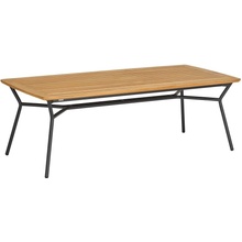 Weishaupl Jídelní stůl Denia, obdélníkový 220 x 100 x 73 cm, rám lakovaný hliník metallic grey, deska teak