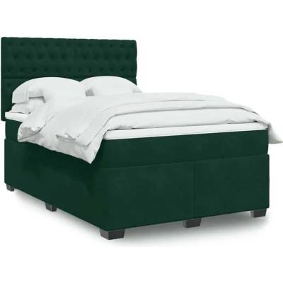 vidaXL 11461.3290939 Boxspring postel s matrací tmavě zelená samet