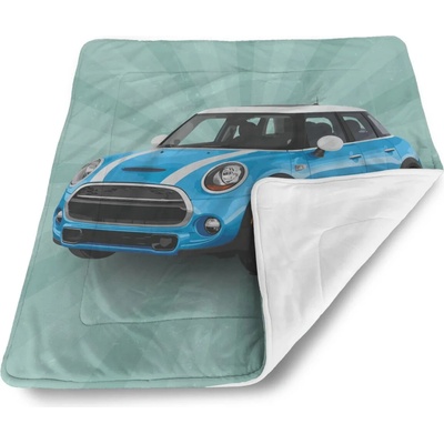 Sablio Detská deka pre bábätko Mini sedan Zelené pozadí