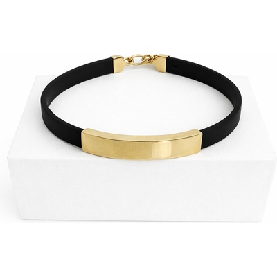 Мъжка златна гривна със силикон 5.14гр