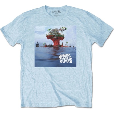 Gorillaz tričko Plastic Beach modré