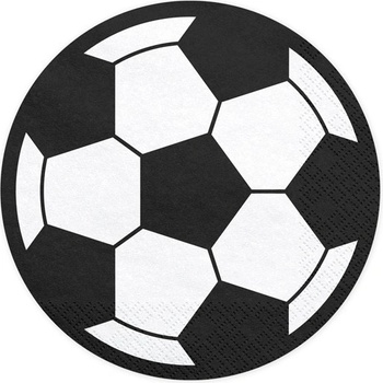PartyDeco Салфетки Футболна Топка, 13.5см - (1 пакет / 20 бр. )