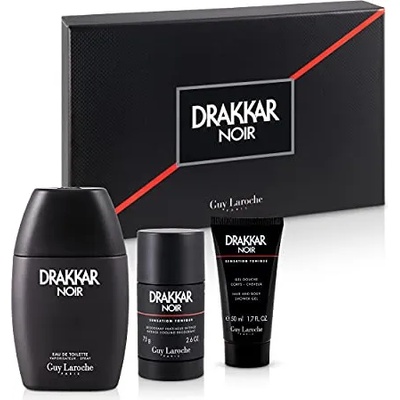Guy Laroche Drakkar Noir Подаръчен комплект, Тоалетна вода 100ml + Део стик 75g + душ гел 50ml, мъже