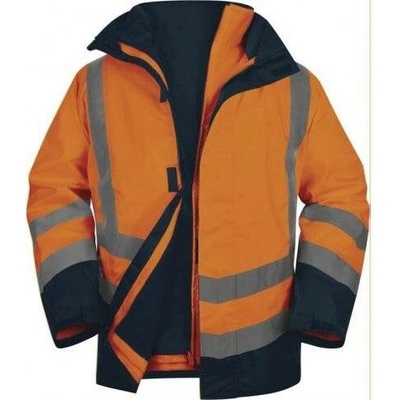 Delta Plus reflexní bunda OPTIMUM 3 HI-VIS 4V1 oranžovo-modrá