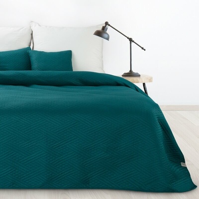 Design 91 SADA PREHOZ NA POSTEĽ + OBLIEČKA NA VANKÚŠ BONI4 200X220 CM, 2 KS 40X40 CM TMAVOTYRKYSOVÁ