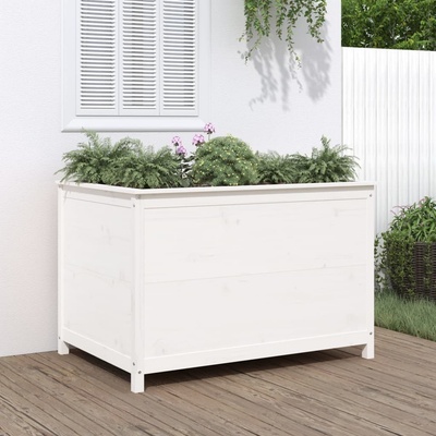 zahrada-XL vyvýšený záhon bílý 119,5x82,5x78 cm masivní borovice