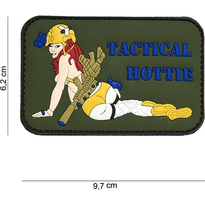 Gumová nášivka 101 Inc nápis Tactical Hottie - olivová