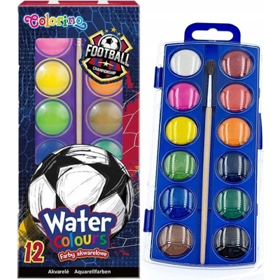 Colorino Vodové farby Futbal 12 farieb + štetec