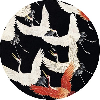 HRBC200038 Fototapeta vliesová Japonské létající jeřáby Ø 190 cm