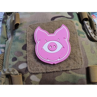 JACKETS TO GO Nášivka MONSTER PIG plast velcro RŮŽOVÁ