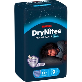 Huggies Нощни пелени гащи Huggies DryNites - 13+ години, 49-60 kg, 9 броя, сини (5029053583662)