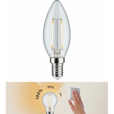 Paulmann Source LED svíčka 2,5 W E14 230V 3-stageová tma /průhledná