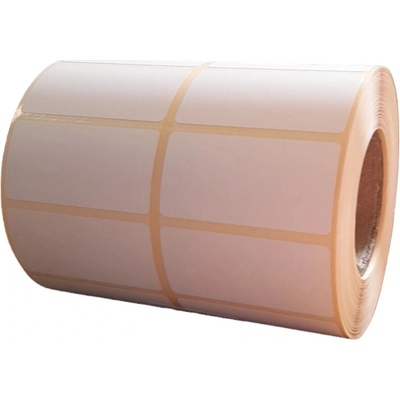Termo Etiketa 50 mm x 25 mm, Perforácia á 3 etikety, 2 - Produkcia, Thermo top, Biela, Dutinka 40 mm, 2 x 1000 ks/kotúč, Permanentne lepidlo, Priemer kotúča 83 mm