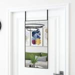 vidaXL Огледало за врата, черно, 40x80 см, стъкло и алуминий (327407)